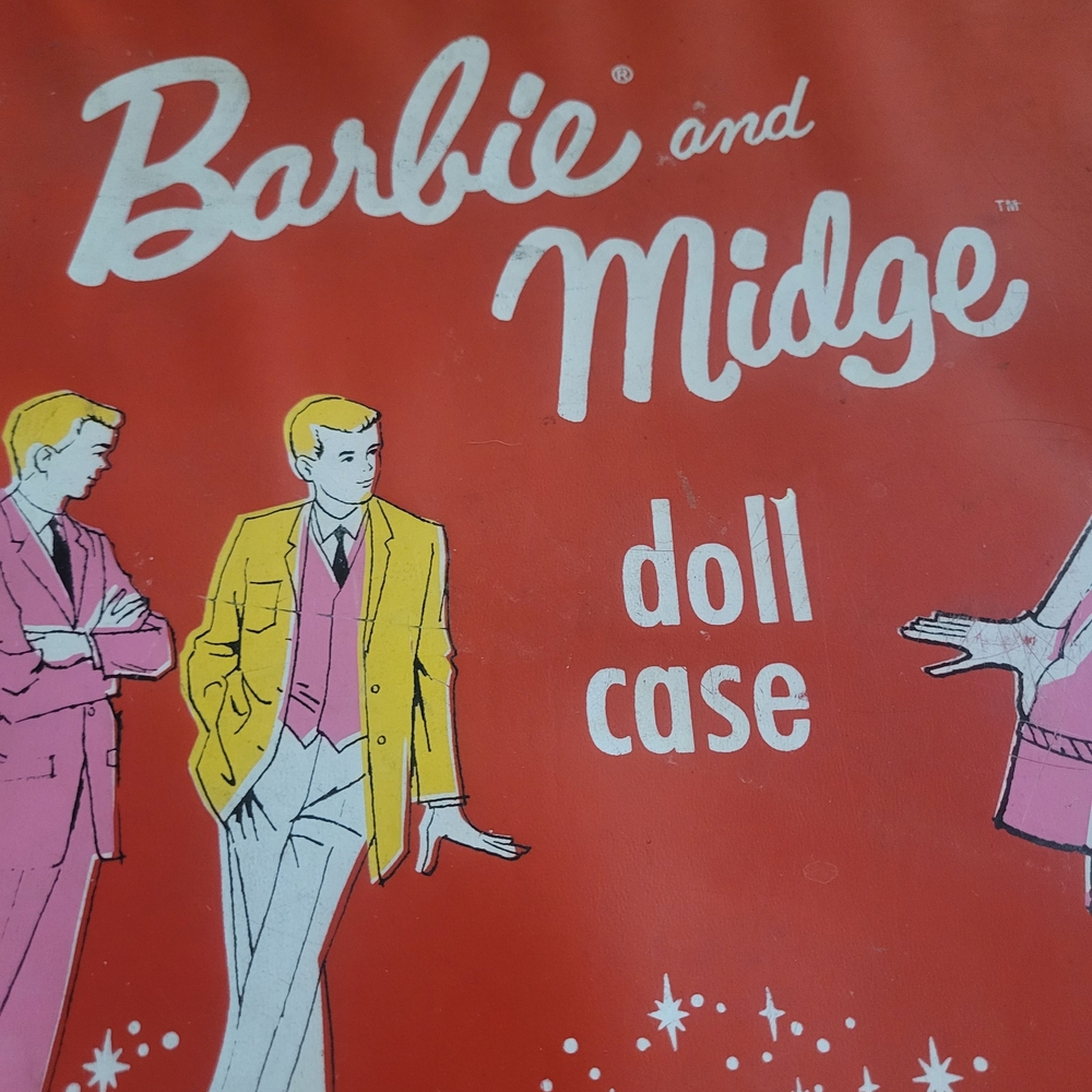 Mattel Barbie and Midge Doll Case - Red and Pink
